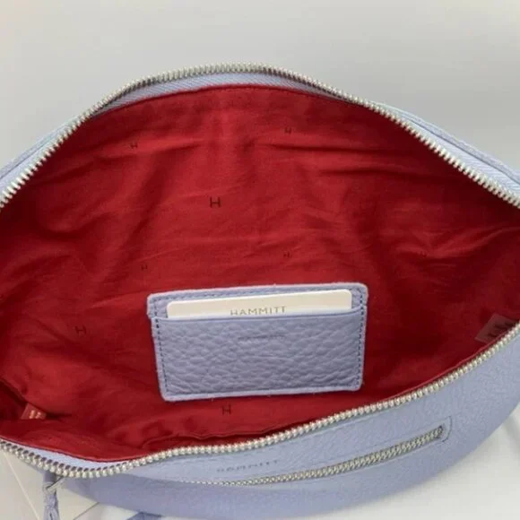 Hammitt Charles Medium Leather Belt Bag Fanny Pack Periwinkle Haze & Sil… - Picture 10 of 12